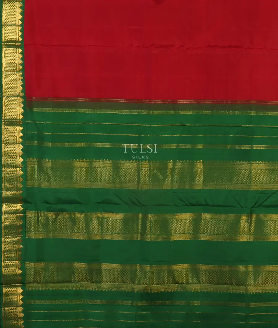 Red Nine Yards Kanjivaram Silk Saree T5003893