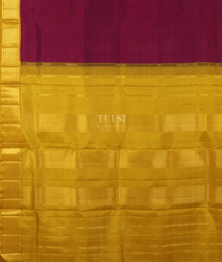 Burgundy Nine Yards Kanjivaram Silk Saree T3605253