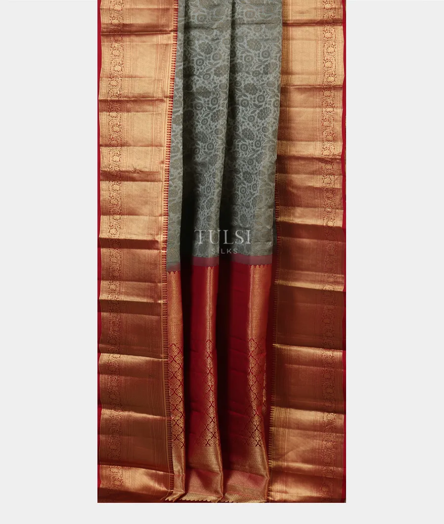 Grey Soft Silk Saree T5179862