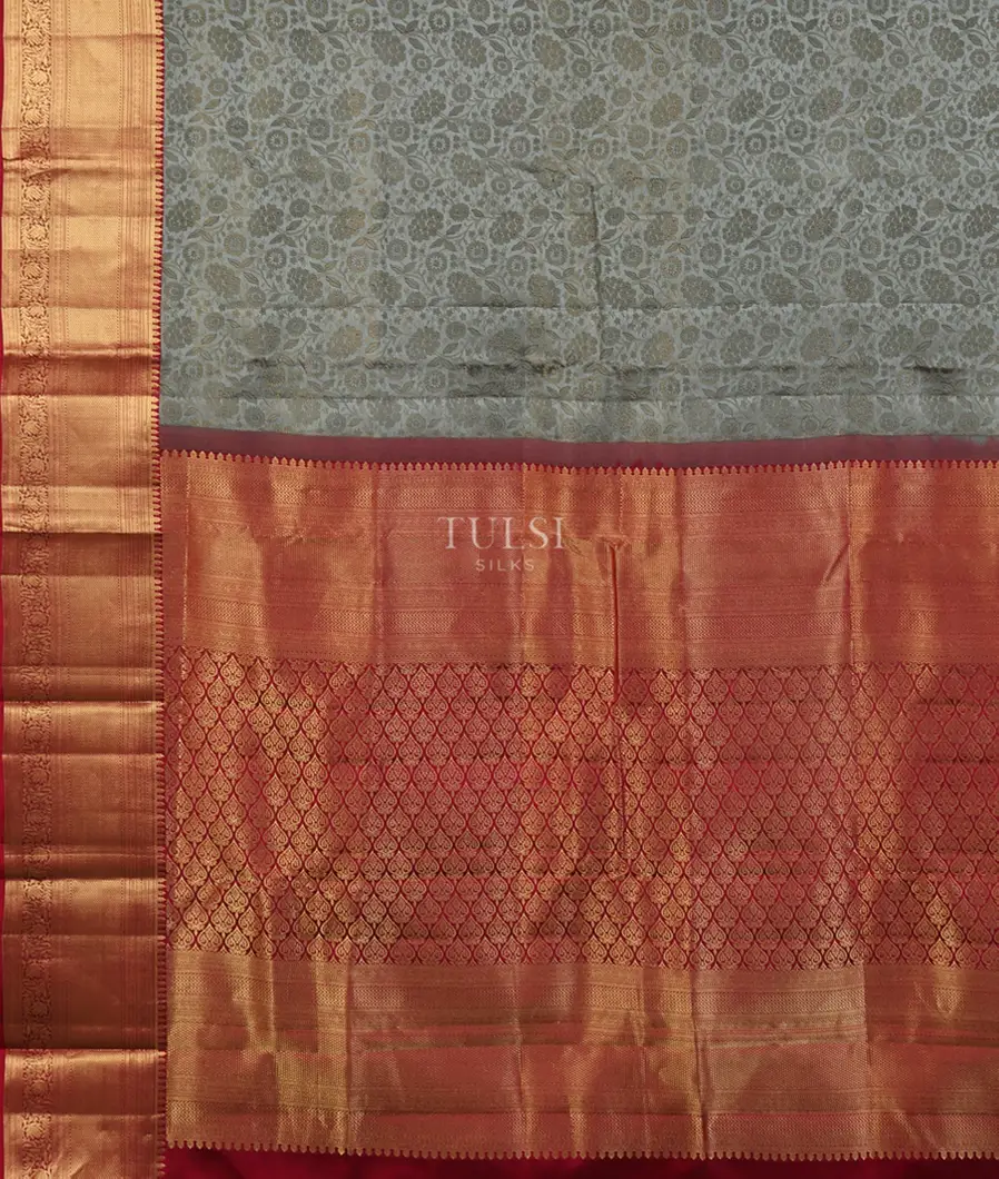 Grey Soft Silk Saree T5179864