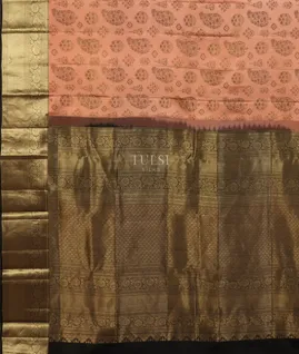 Peach Soft Silk Saree T5136184