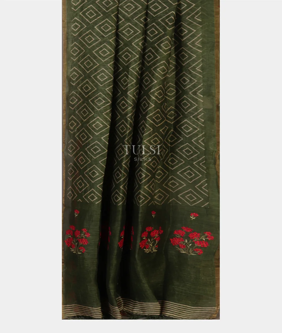 green-linen-printed-saree-t518409-t518409-b