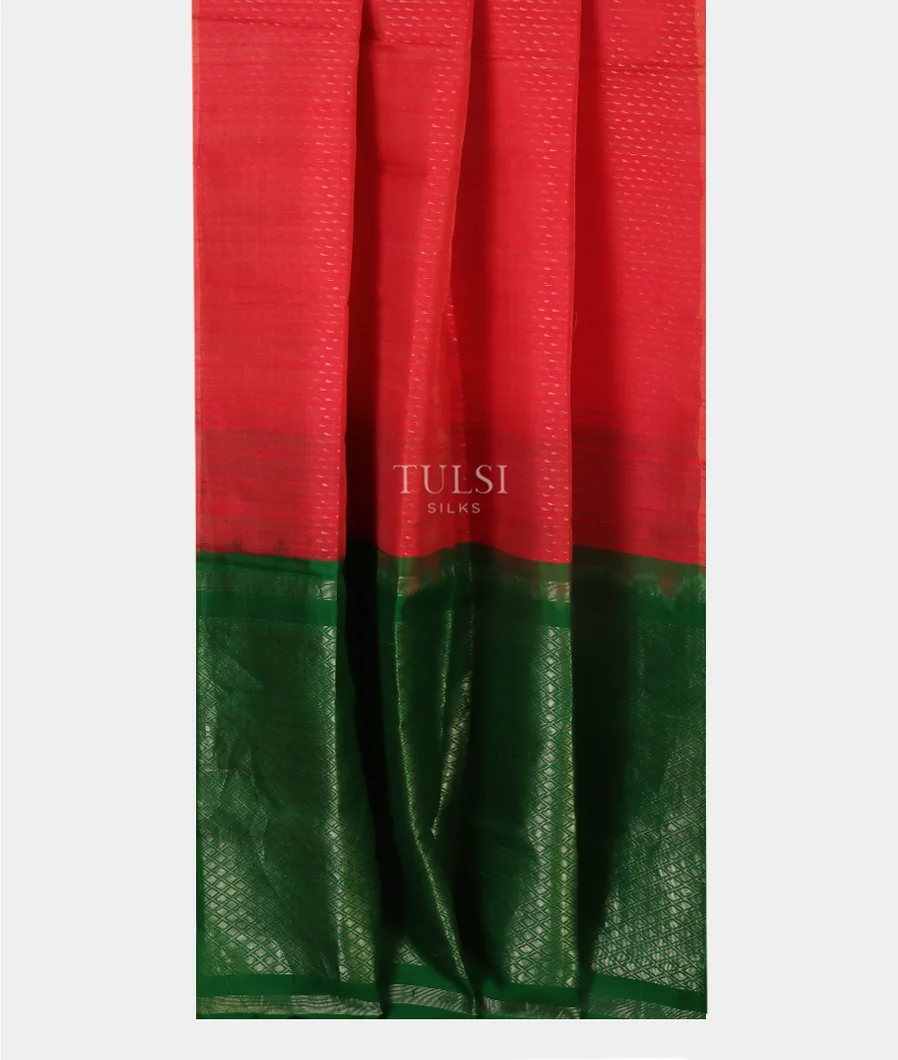 Red Woven Raw Silk Saree T4957472