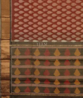 Brown Pochampalli Silk Cotton T5139604