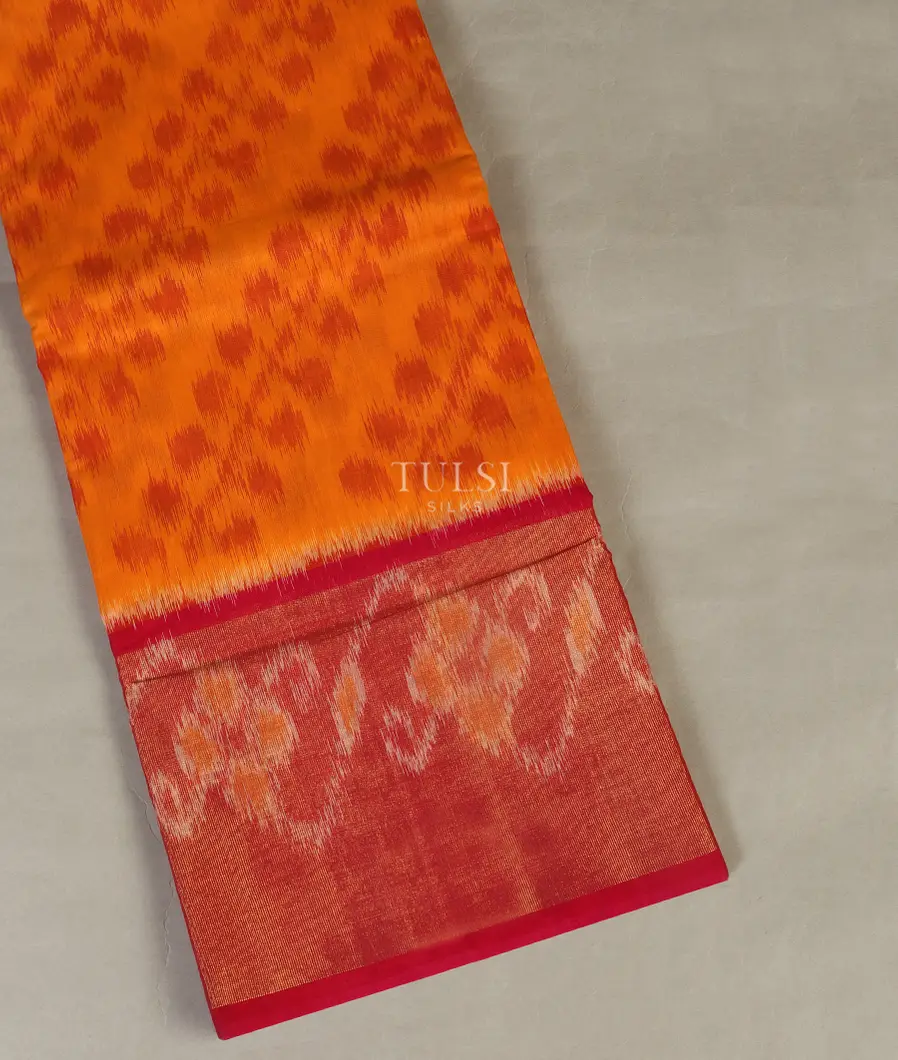Yellow Pochampalli Silk Cotton Saree T428919-image