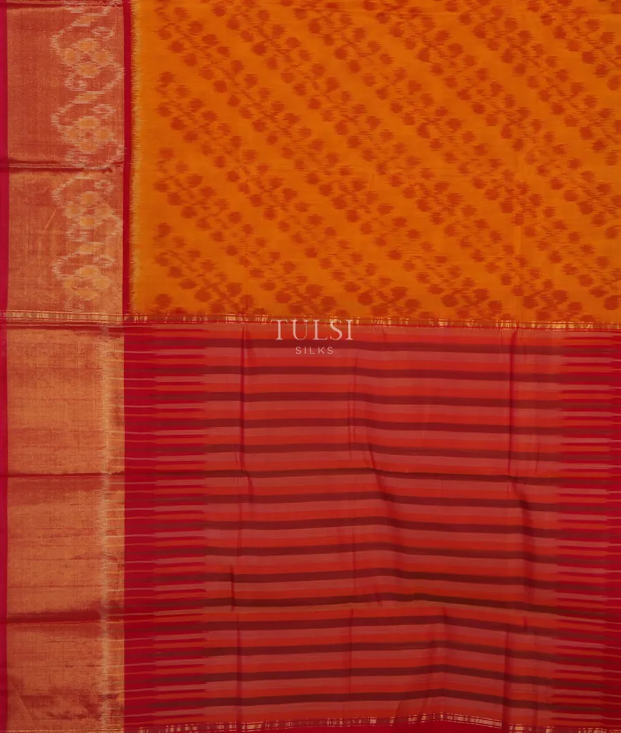 Yellow Pochampalli Silk Cotton Saree T4289194