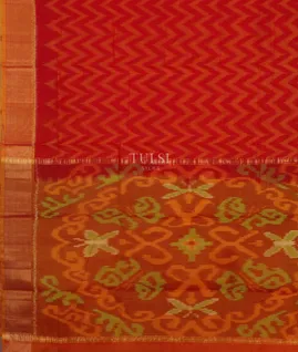 Red Pochampalli Silk Cotton Saree T5139524