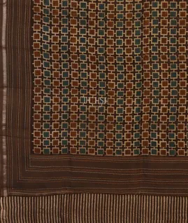 Brown Soft Printed Cotton Saree T5173154