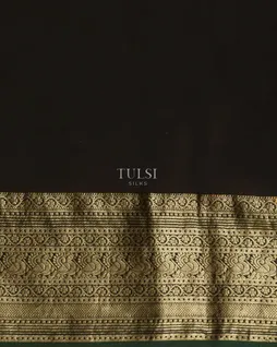 Deep Brown Mysore Crepe Kalamkari Handpainted Saree T5139783