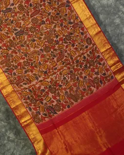 Pink Kanjivaram Kalamkari Handpainted Saree T5148085