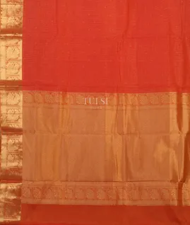 Orange Silk Cotton Saree T5136494