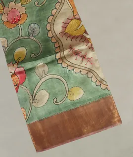Green Tussar Embroidery Saree T5169551