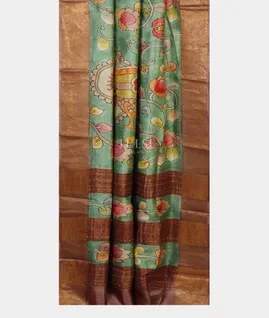 Green Tussar Embroidery Saree T5169552
