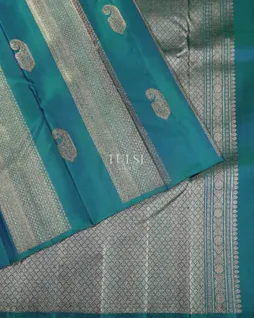Peacock Blue Kanjivaram Silk Saree T5214924
