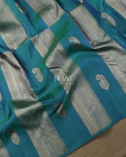 Peacock Blue Kanjivaram Silk Saree T5214925