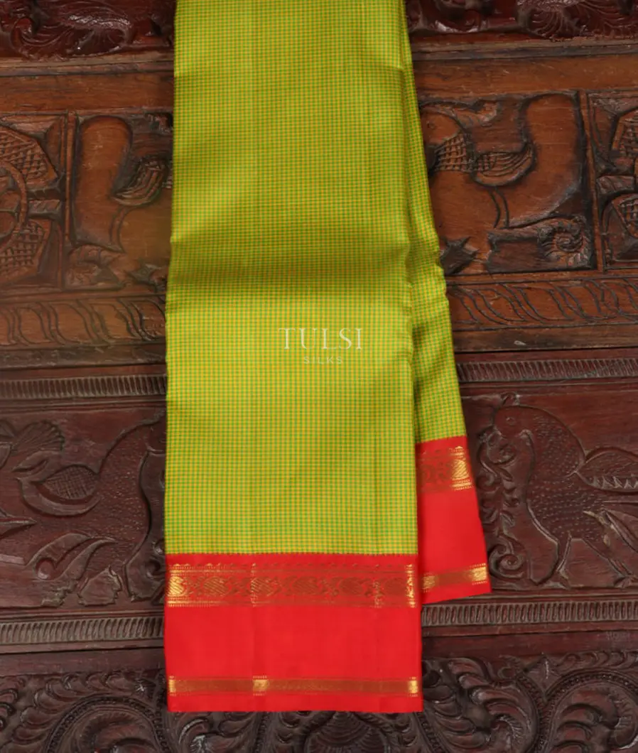 Green and Yellow Kanjivaram Silk Saree T405769-image