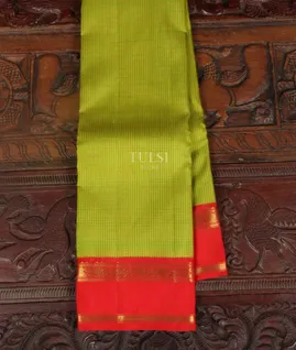 Green and Yellow Kanjivaram Silk Saree T4057691