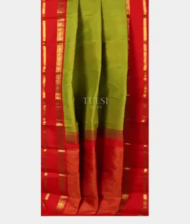 Green and Yellow Kanjivaram Silk Saree T4057692