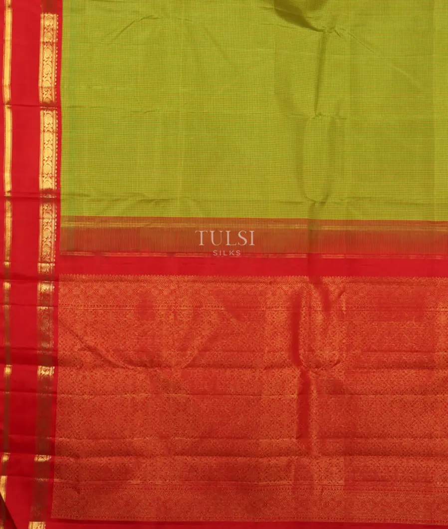 Green and Yellow Kanjivaram Silk Saree T4057694