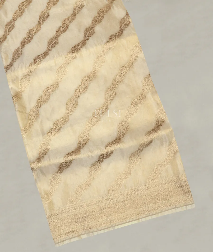 Beige Woven Tissue Organza Saree T508495-image