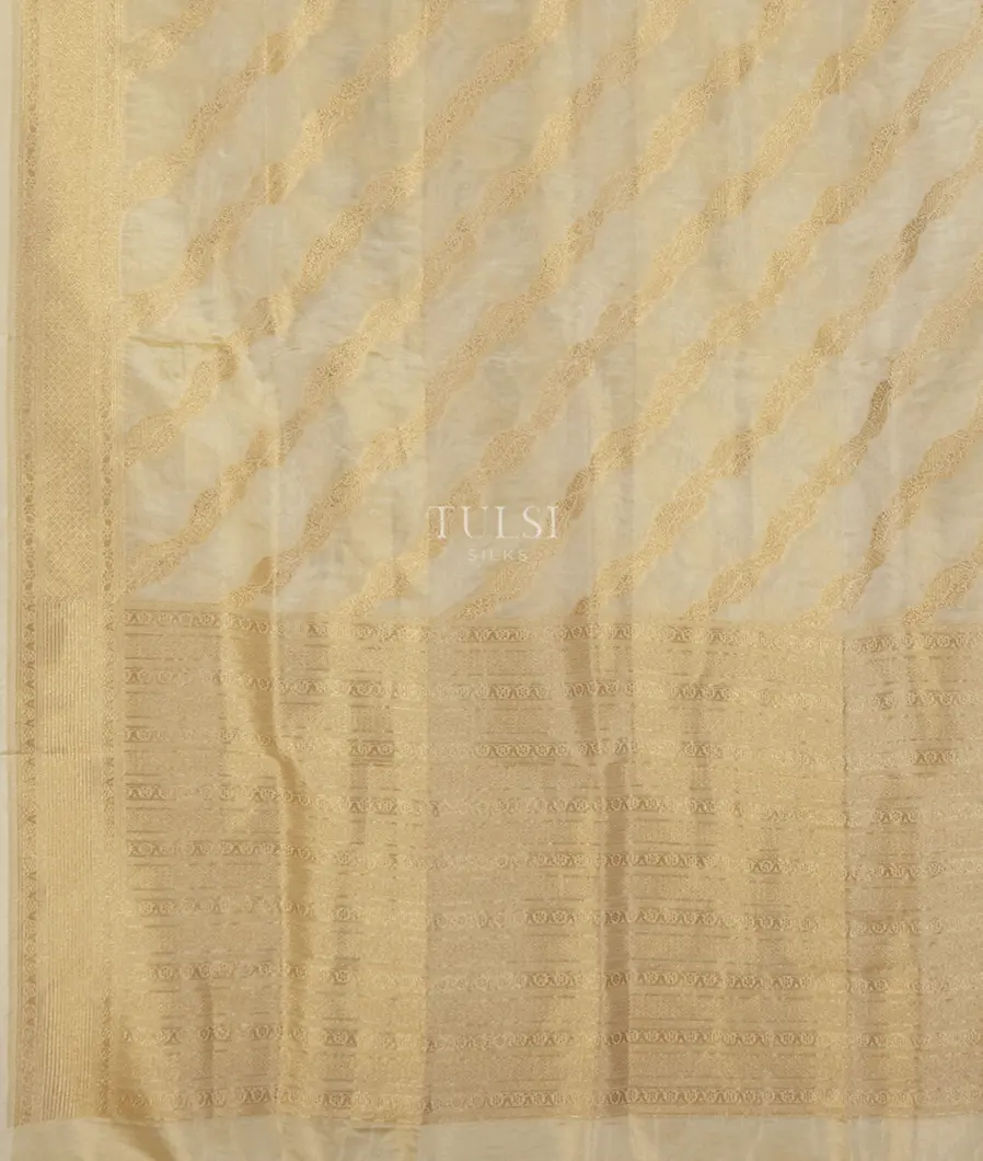 Beige Woven Tissue Organza Saree T5084954