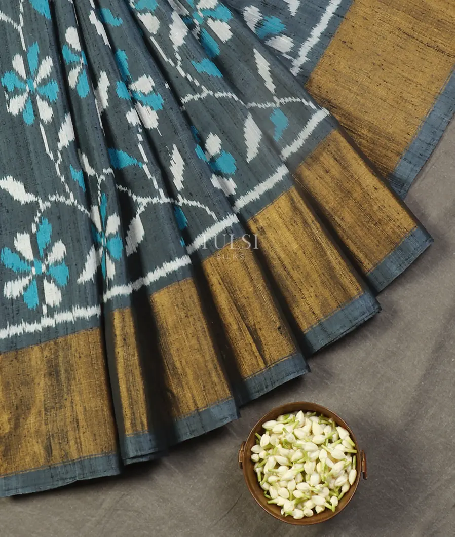 Grey Patola Silk Saree T4737172