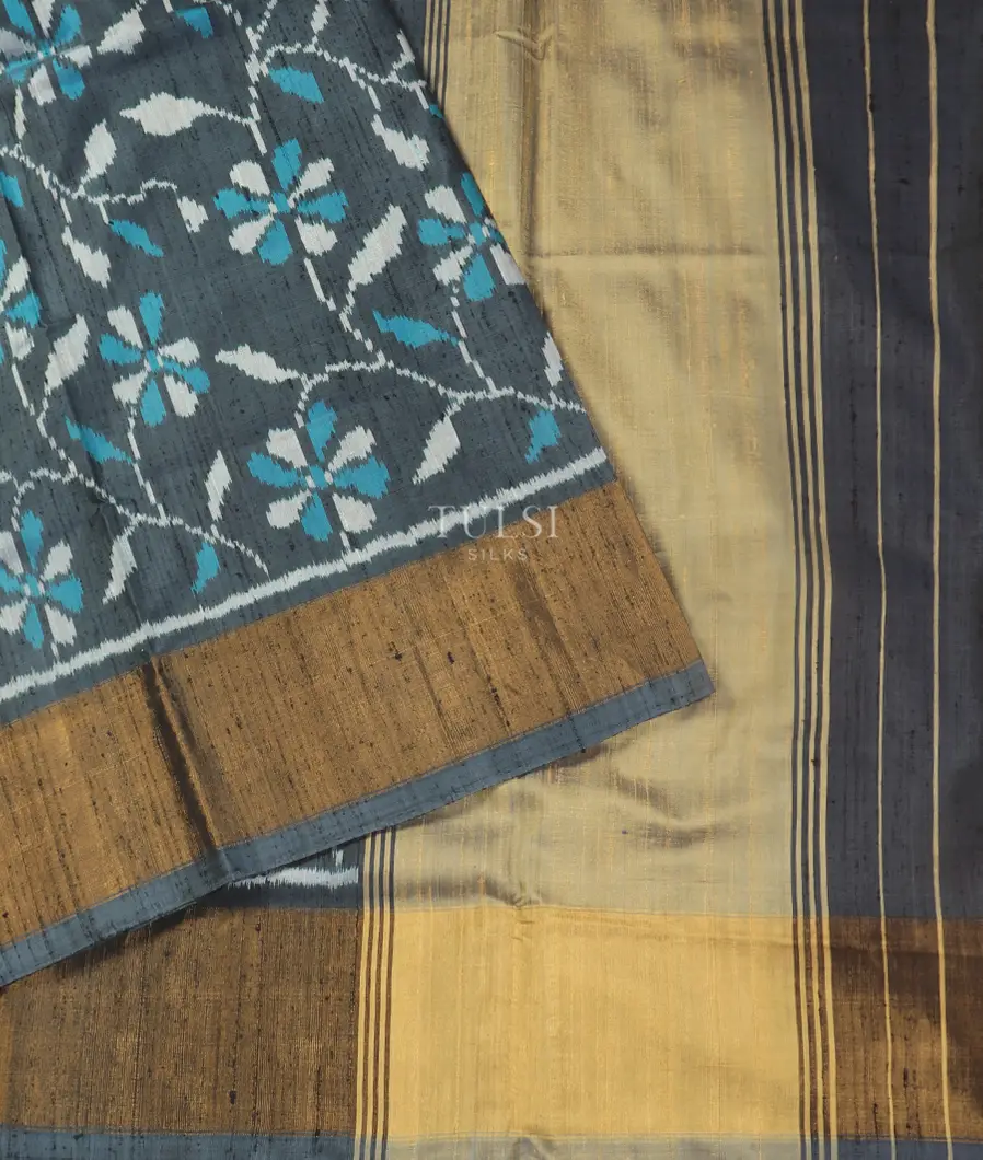 Grey Patola Silk Saree T4737174