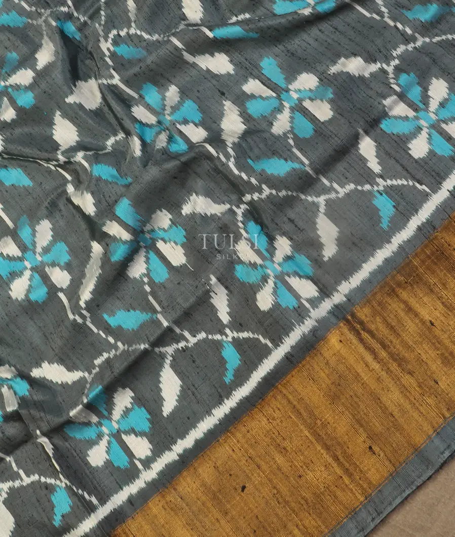 Grey Patola Silk Saree T4737175