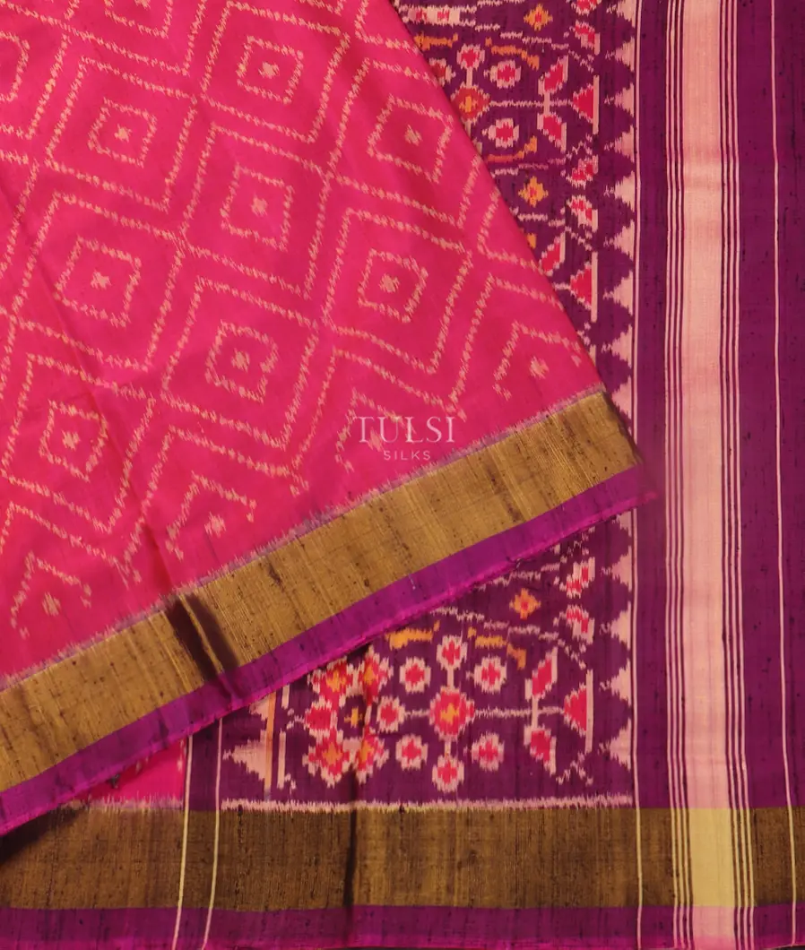 Magenta Patola Silk Saree T4910474