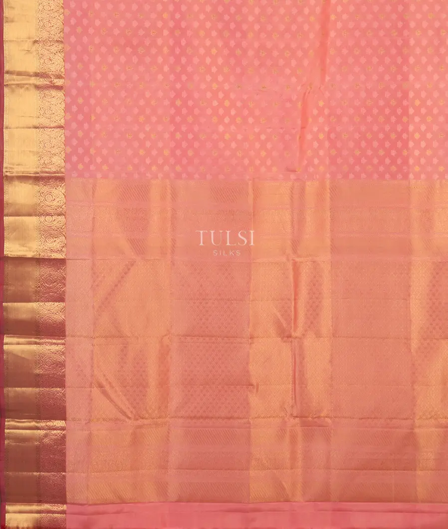 Peach Soft Silk Saree T5095874