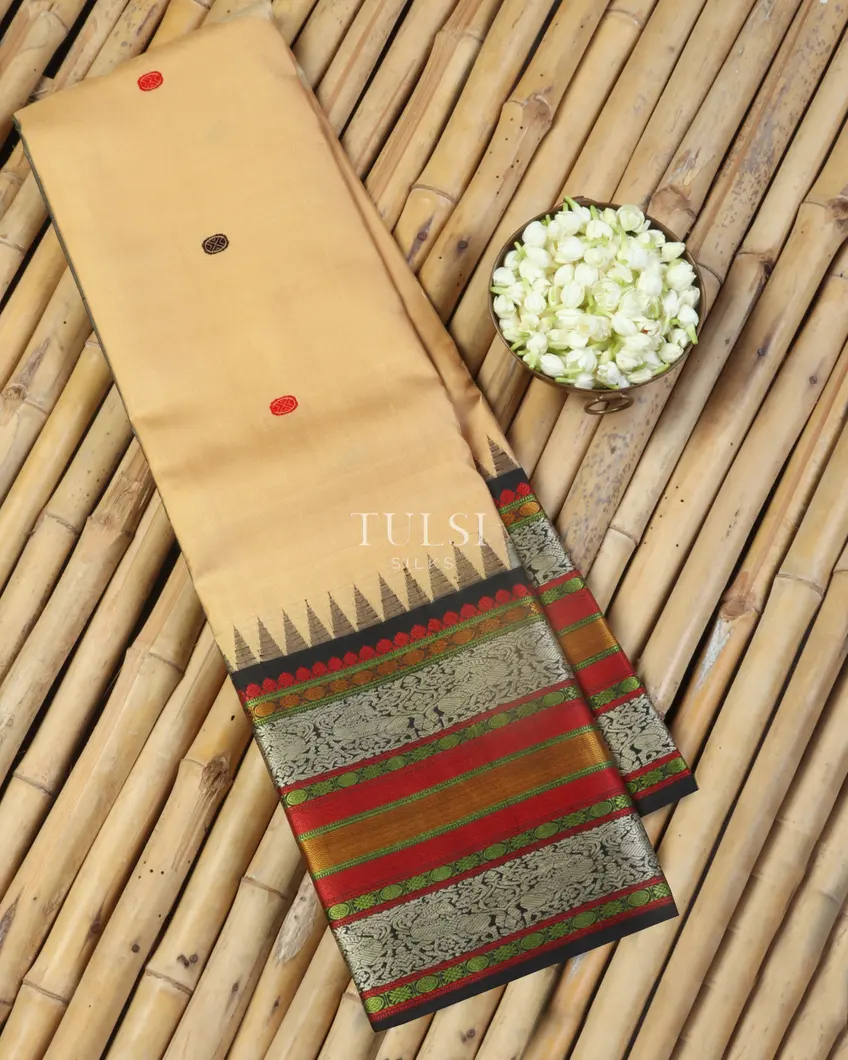 Beige Kanjivaram Silk Saree T517454-image