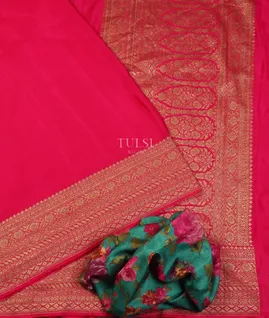 Magenta Banaras Crepe Silk Saree T4931314