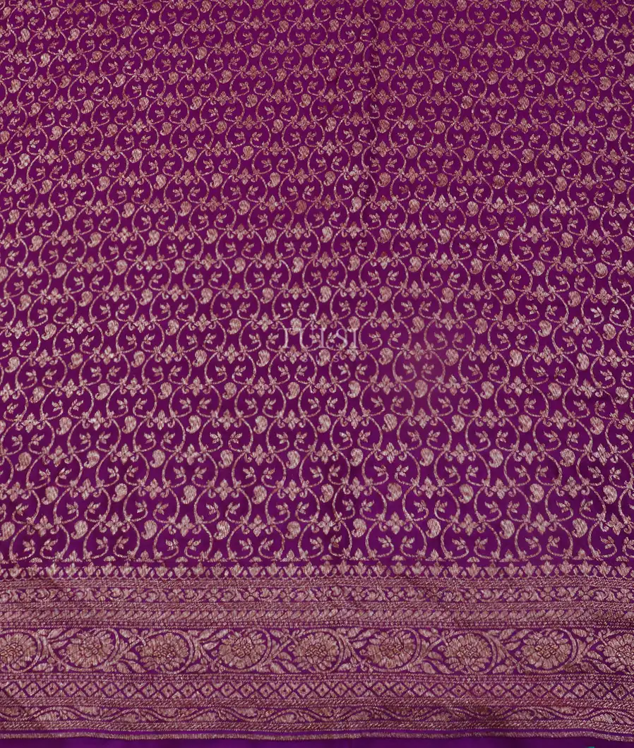Purple Banaras Crepe Silk Saree T5210653