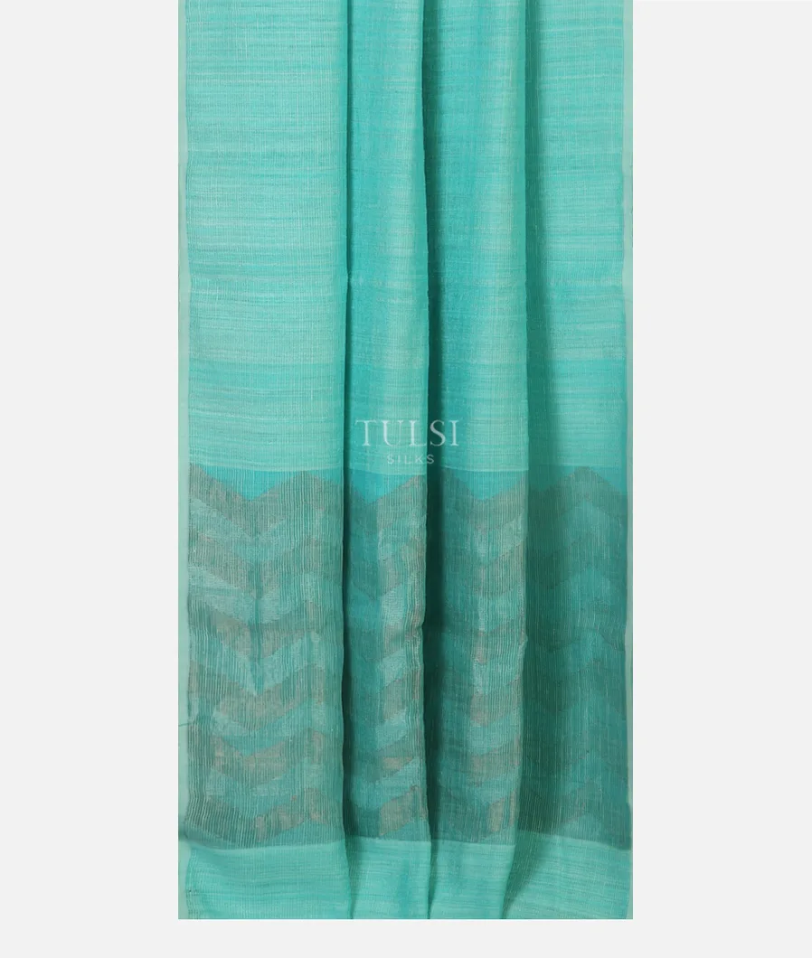 Blue Handwoven Tussar Saree T5123602