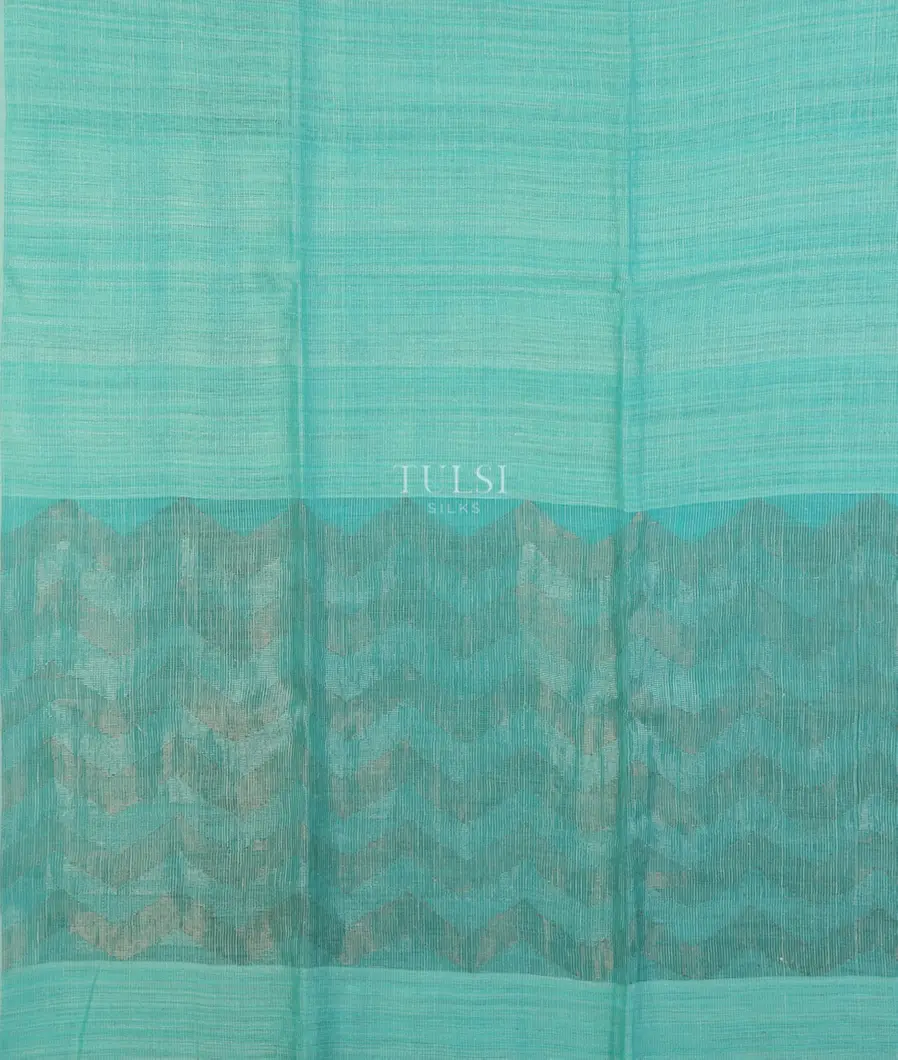 Blue Handwoven Tussar Saree T5123604