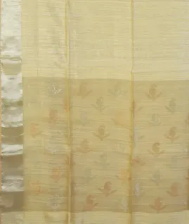 Cream Handwoven Tussar Saree T5124124
