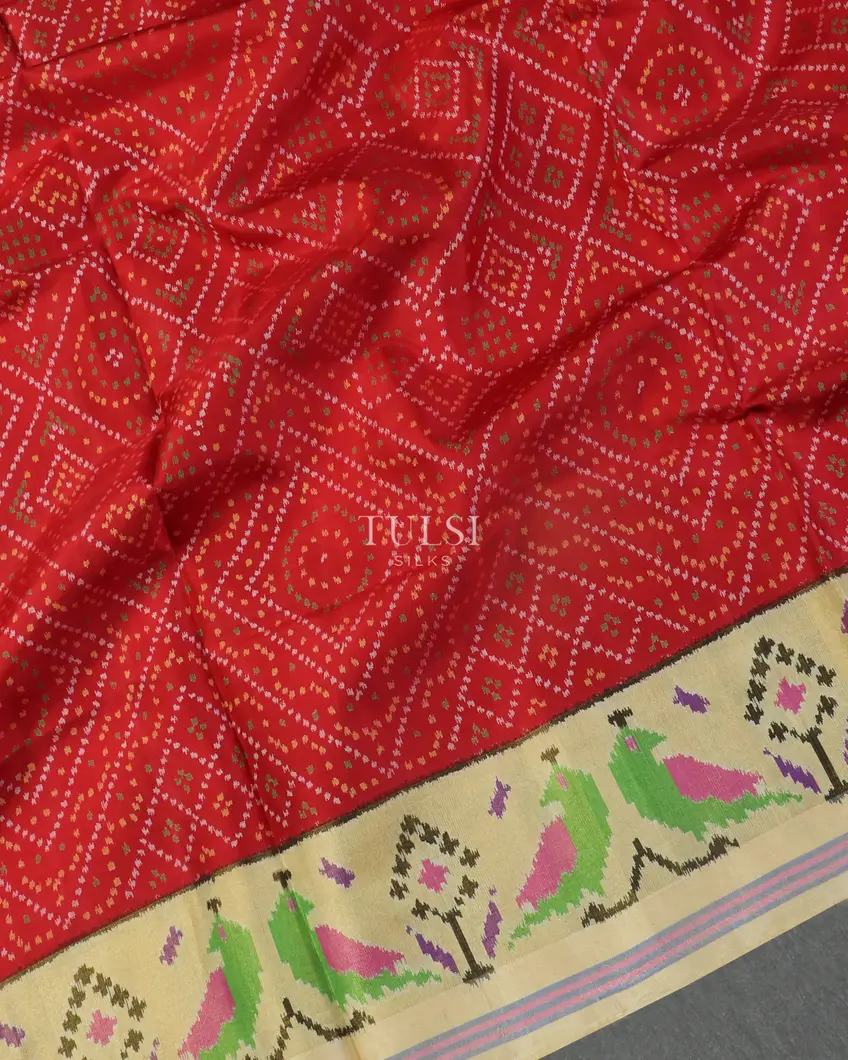 Red Patola Silk Saree T5180004