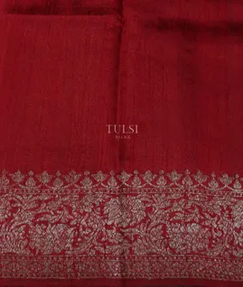 Deep Brown Banaras Tussar Saree T5210123