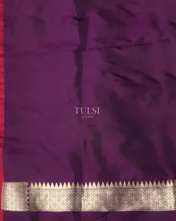 Purple Banaras Silk Saree T5228623