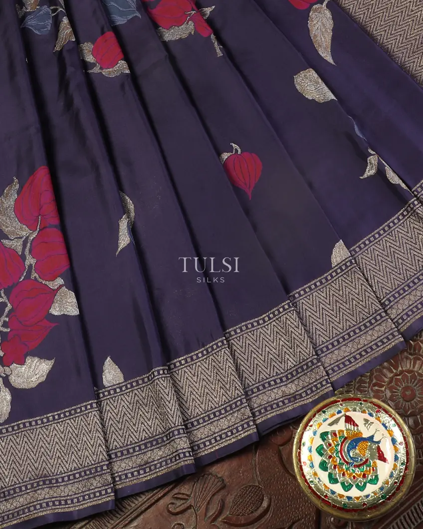 Blue Banaras Silk Saree T5227092