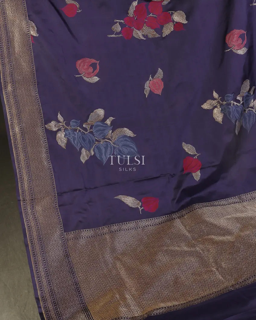Blue Banaras Silk Saree T5227094