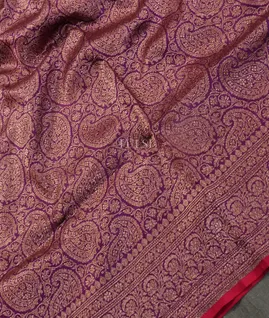 Purple Banaras Silk Saree T5228544