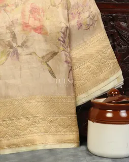 Off-White Banaras Tissue Silk Saree T5159391