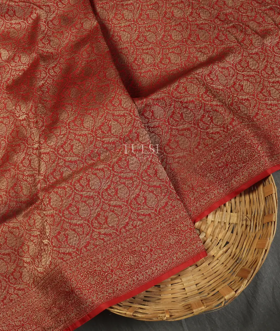Red Banaras Silk Saree T522797-image