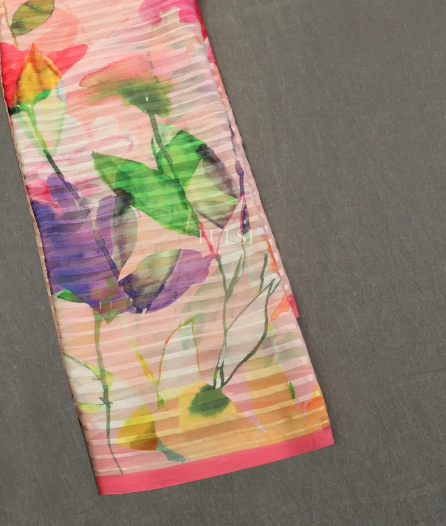 Peach Georgette Silk Saree T354434-image