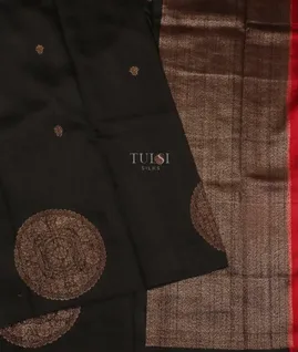 Black Banaras Tussar Saree T5240192