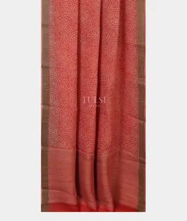 Red Soft Printed Cotton Saree T5185292