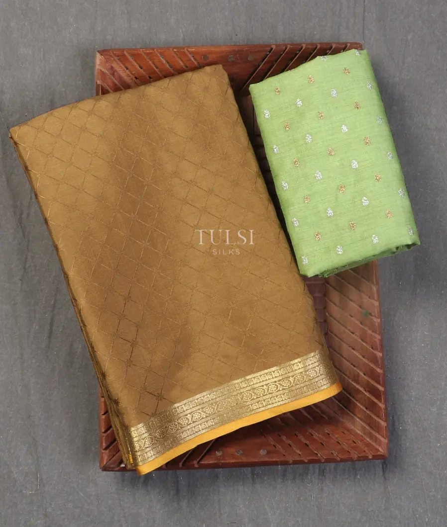 Beige Crepe Silk Saree T523389-image