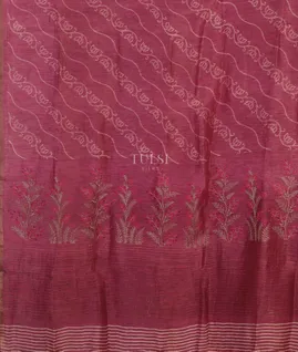 Purple Linen Printed Saree T5183844