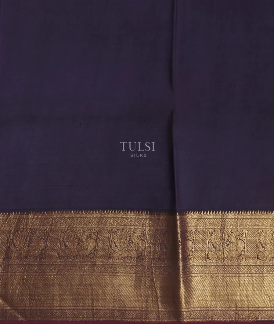 Purplish Grey Kanjivaram Kalamkari Handpainted Saree T4075153